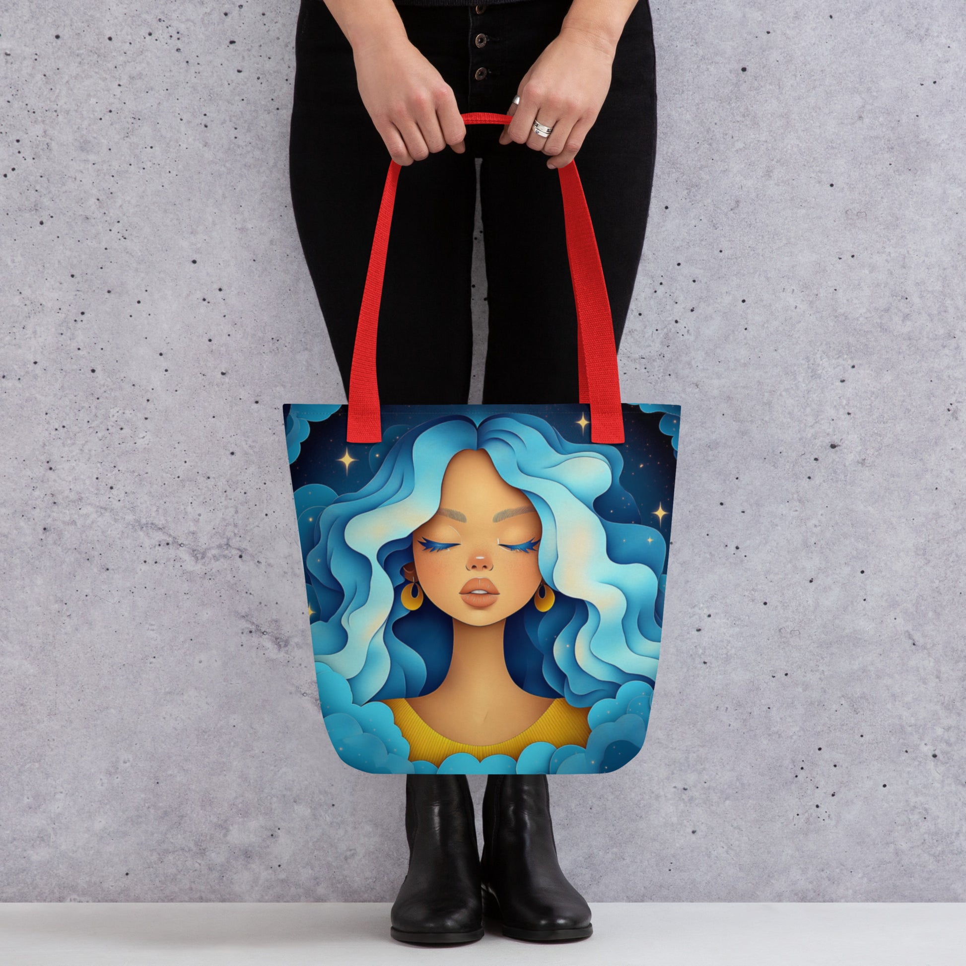 Tote Bag - Celestial Goddess (light blue)   Tote Bag - Celestial Goddess (light blue) Wishstoria