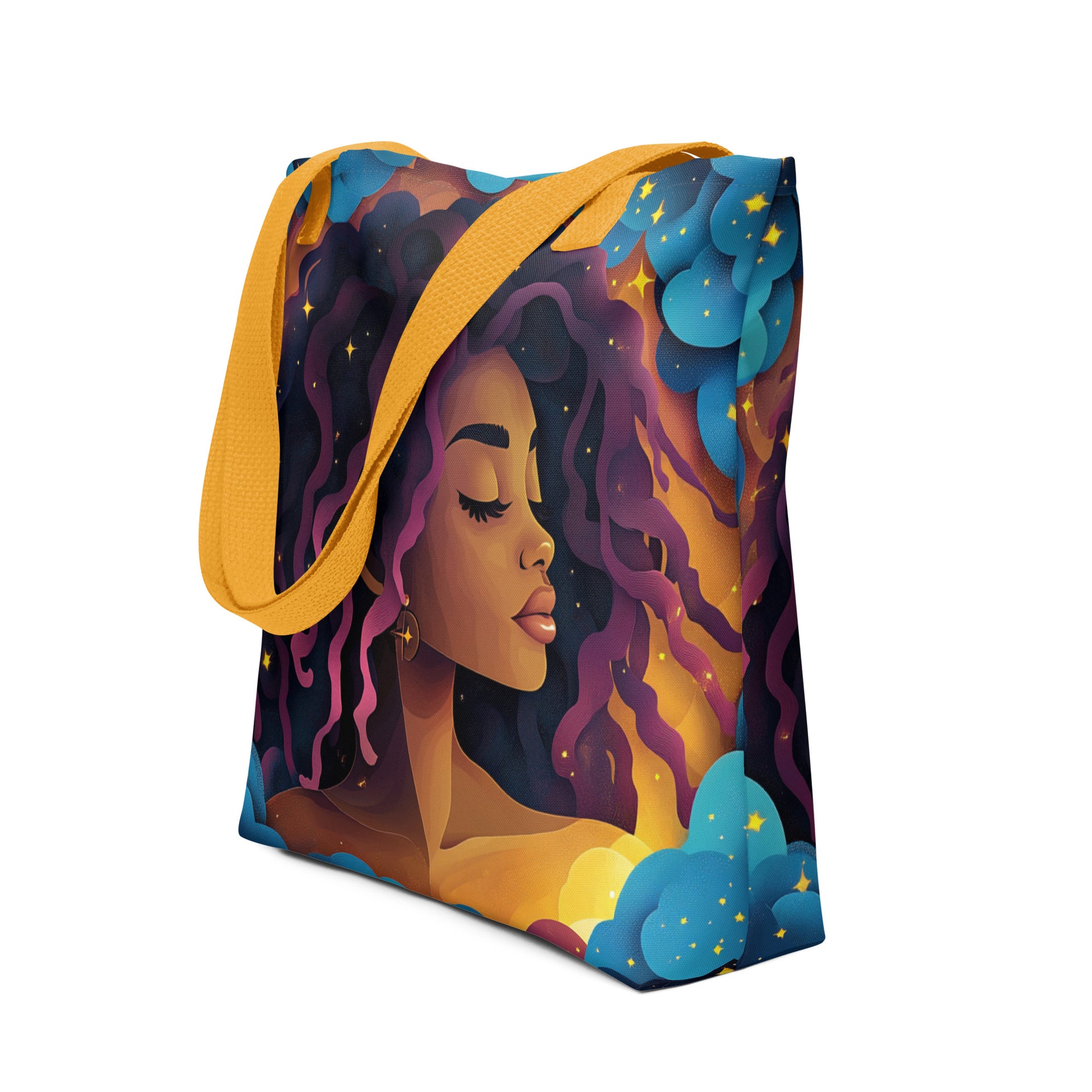 Purple and Indigo Celestial Goddess - Tote Bag   Purple and Indigo Celestial Goddess - Tote Bag Wishstoria