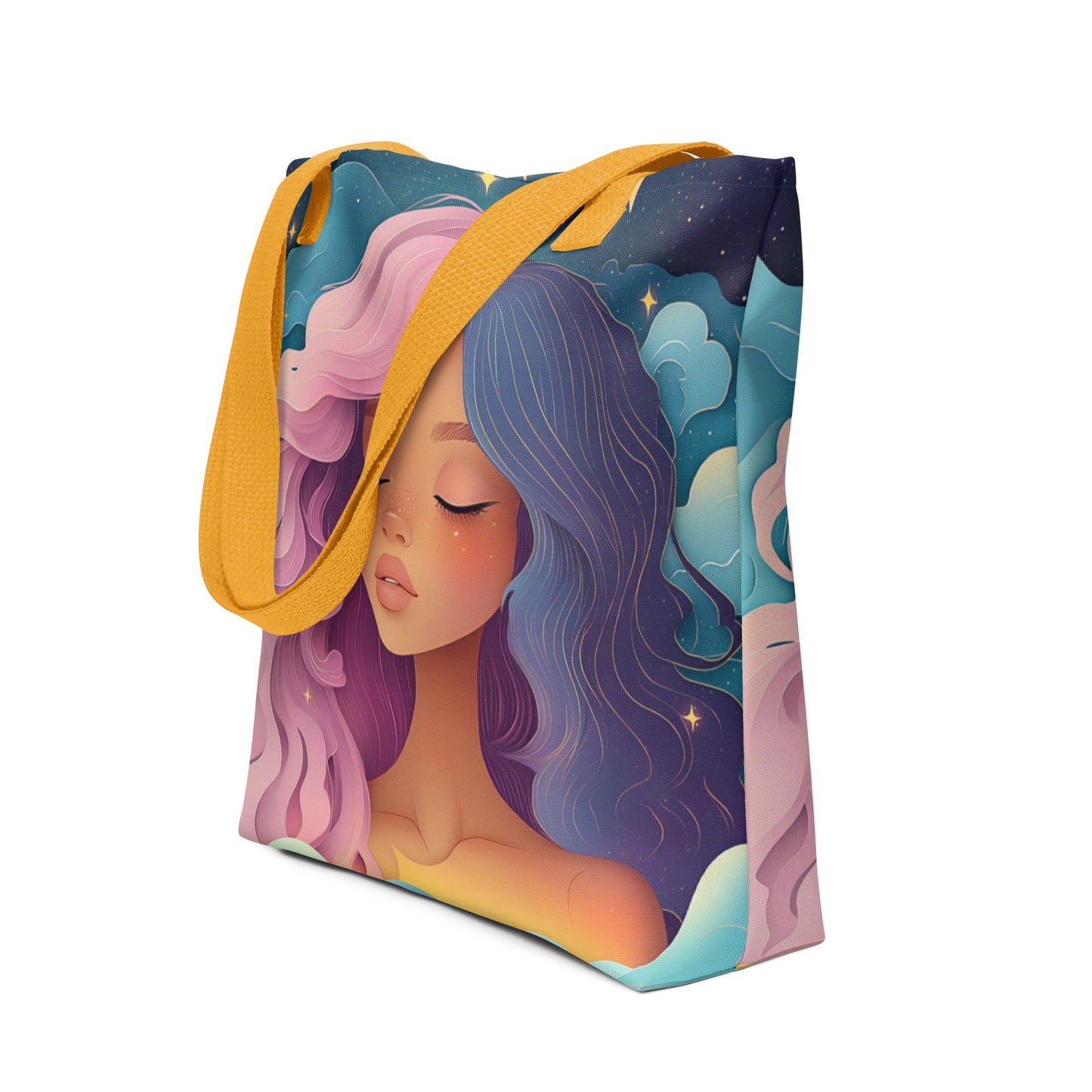Pink and Blue Celestial Goddess - Tote Bag   Pink and Blue Celestial Goddess - Tote Bag Wishstoria