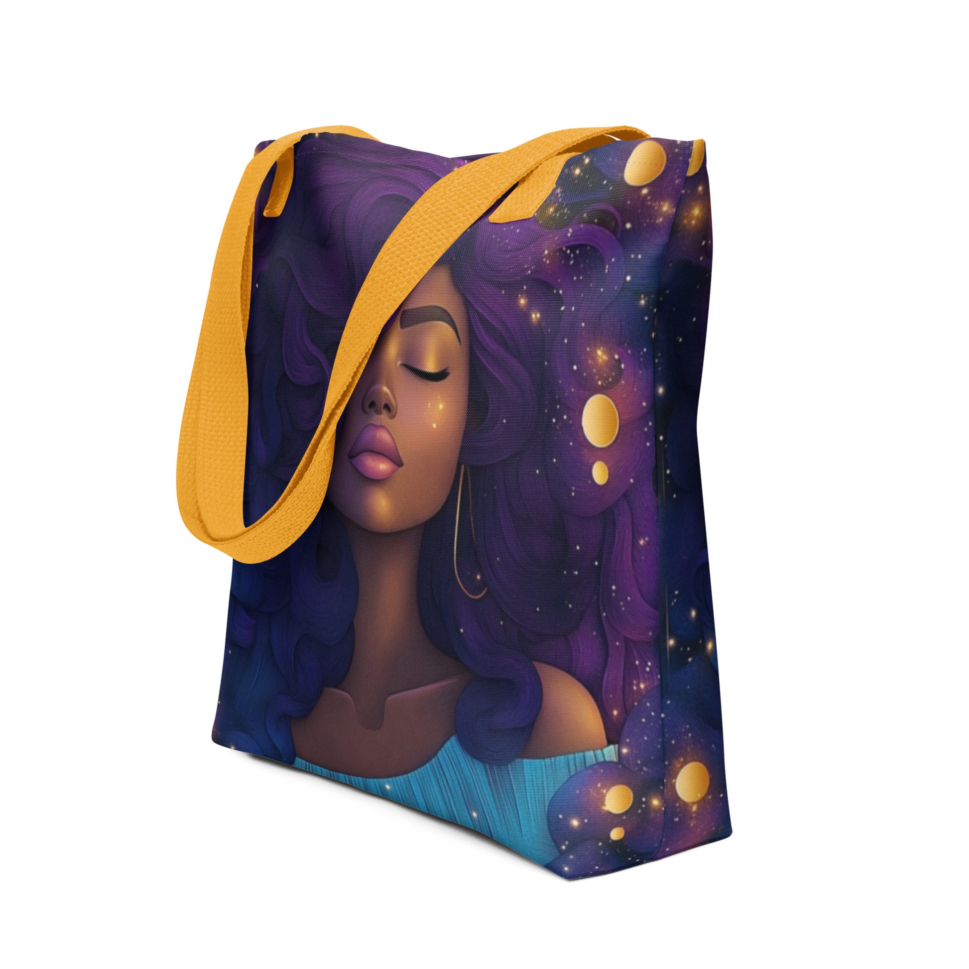 Tote Bag - Celestial Goddess (purple and blue)   Tote Bag - Celestial Goddess (purple and blue) Wishstoria
