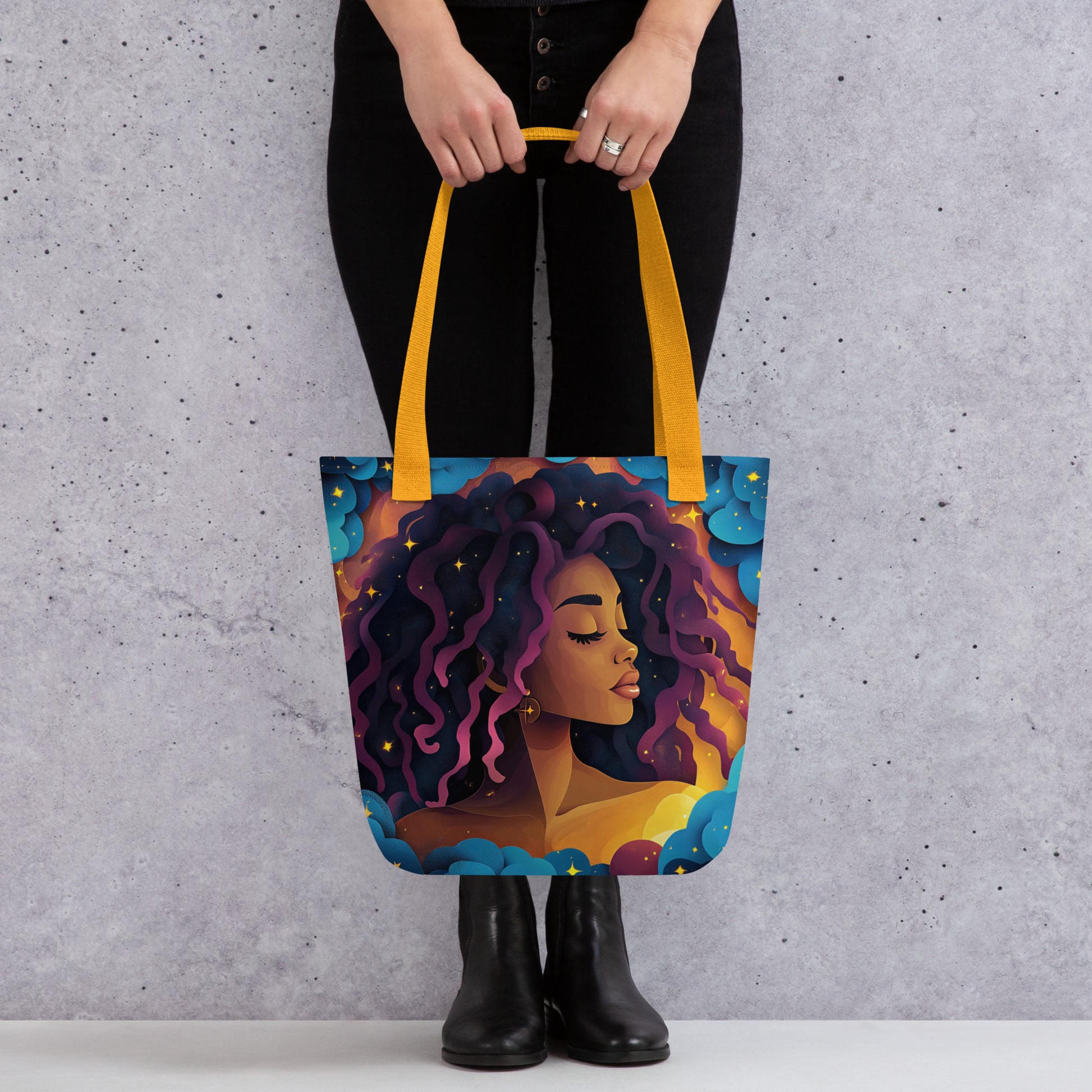 Purple and Indigo Celestial Goddess - Tote Bag   Purple and Indigo Celestial Goddess - Tote Bag Wishstoria