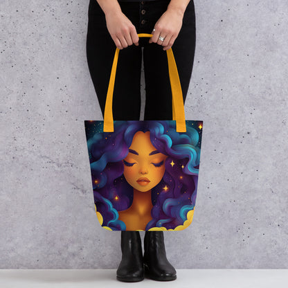 Violet and Blue Celestial Goddess - Tote Bag   Violet and Blue Celestial Goddess - Tote Bag Wishstoria