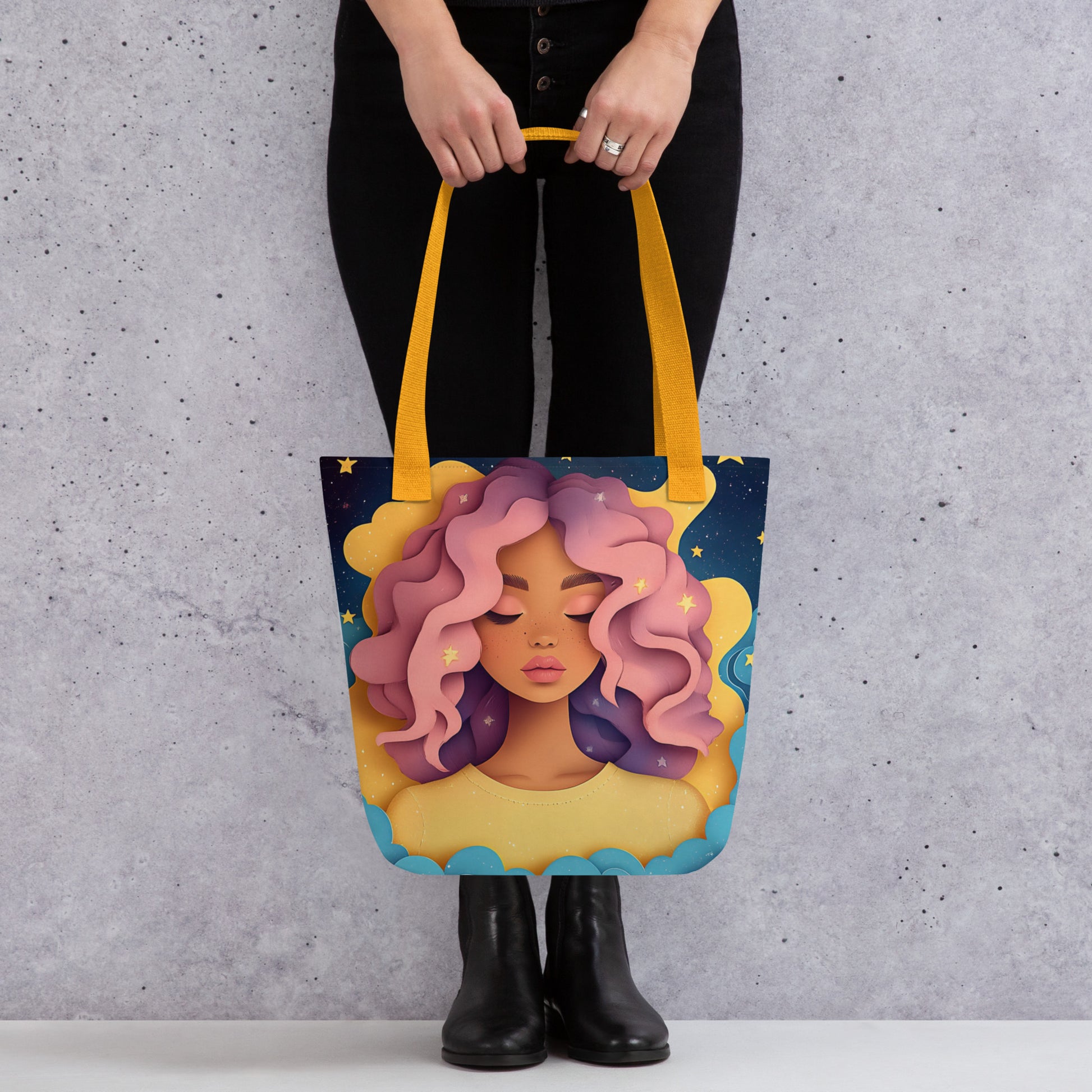 Pink & Purple Celestial Goddess - Tote Bag   Pink & Purple Celestial Goddess - Tote Bag Wishstoria