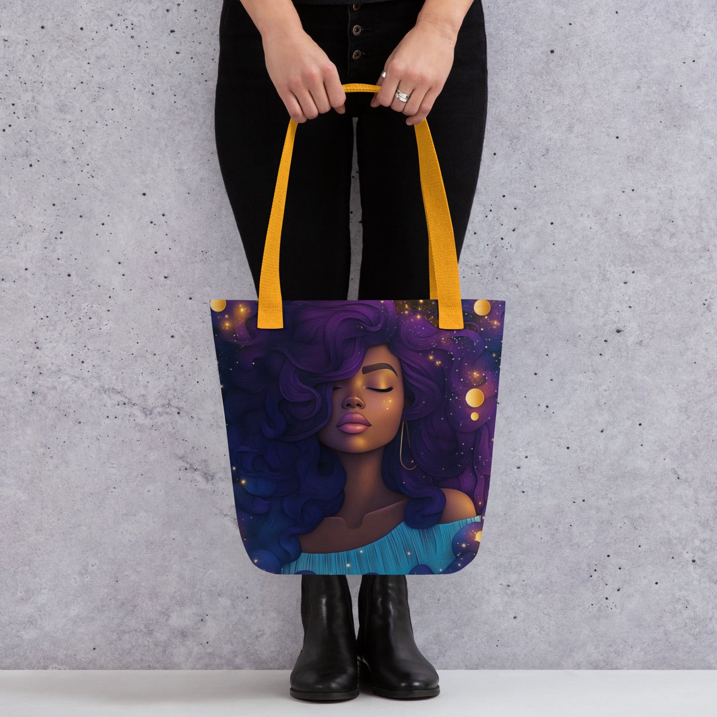 Tote Bag - Celestial Goddess (purple and blue)   Tote Bag - Celestial Goddess (purple and blue) Wishstoria
