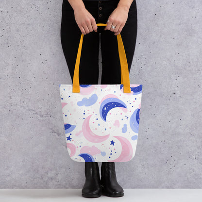 Moons and Stars Doodles - Tote Bag   Moons and Stars Doodles - Tote Bag Wishstoria