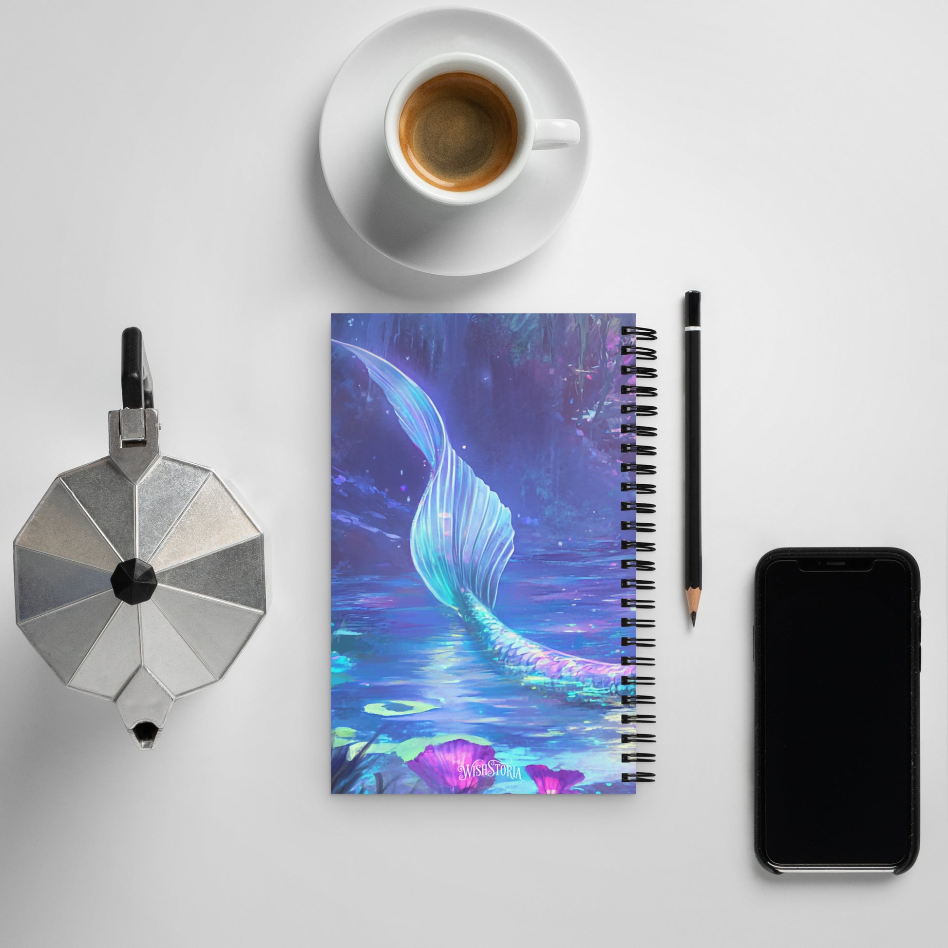 Spiral notebook - Enchanting Mermaid Wishstoria Stationery Store