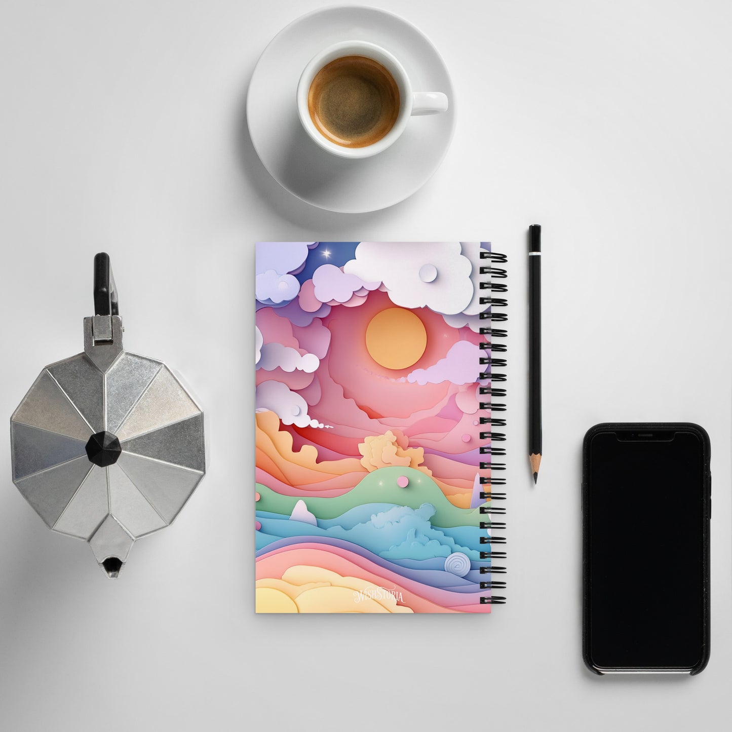 Spiral notebook - Paper Sunrise Wishstoria Stationery Store