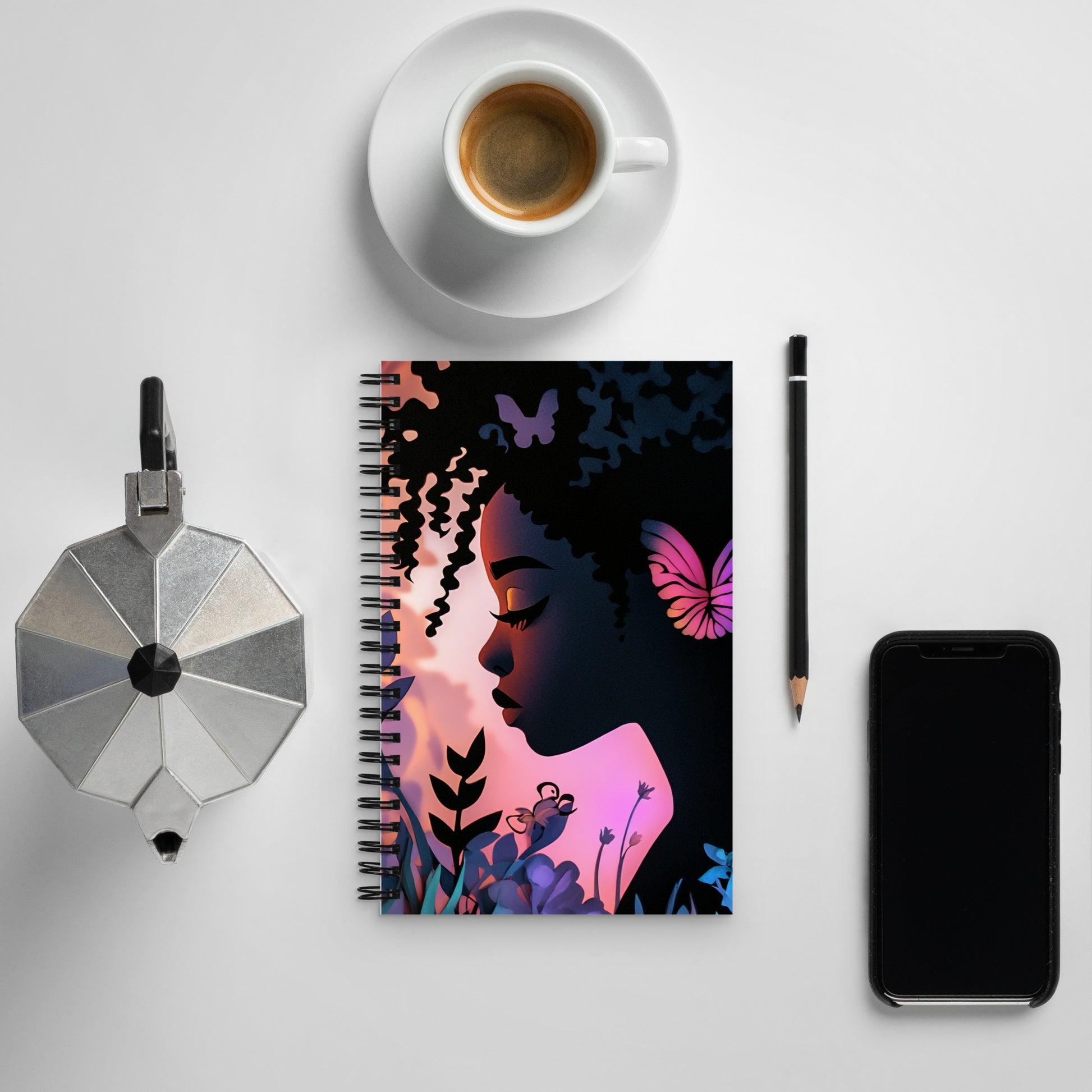 Spiral notebook - Flutter Garden Wishstoria Stationery Store