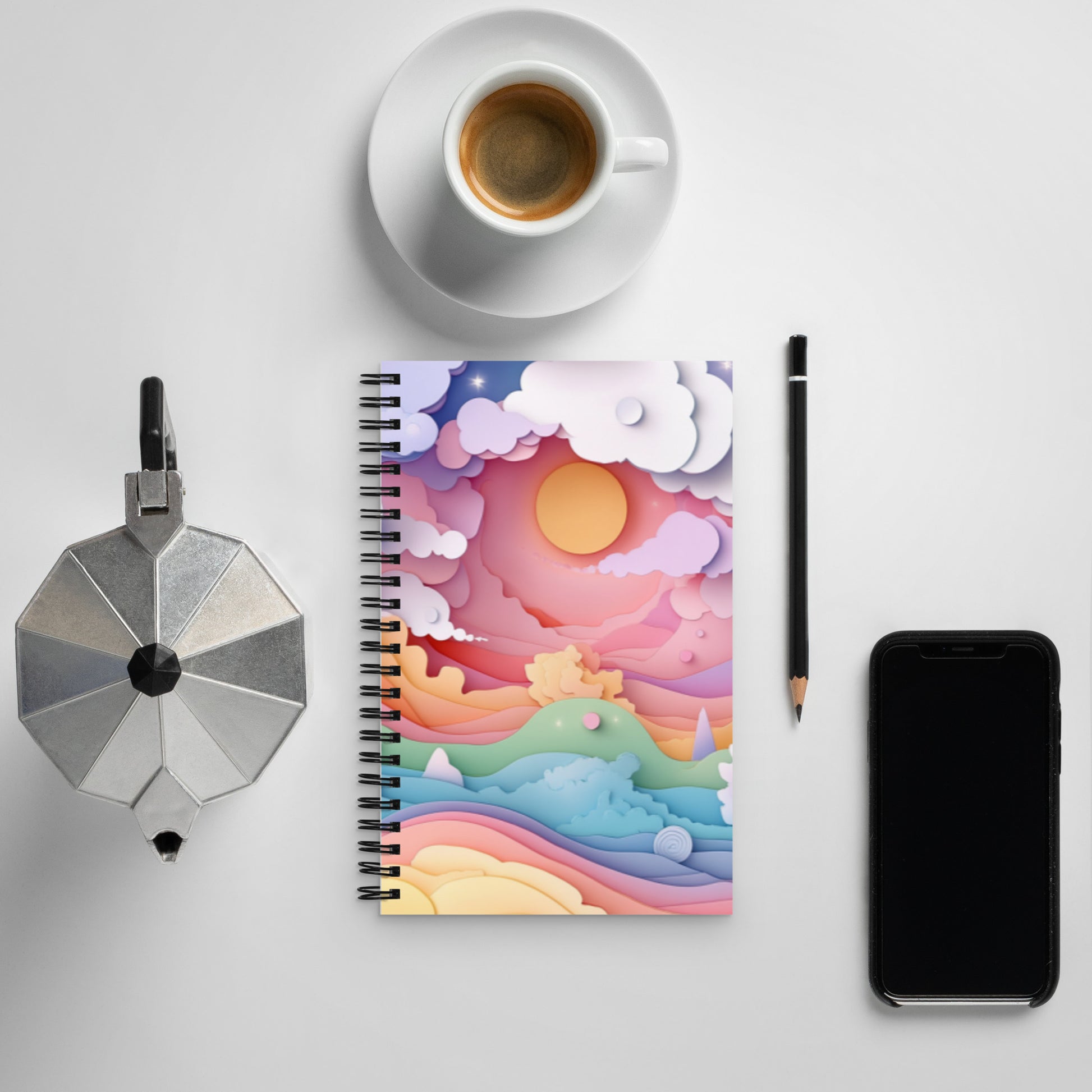 Spiral notebook - Paper Sunrise Wishstoria Stationery Store