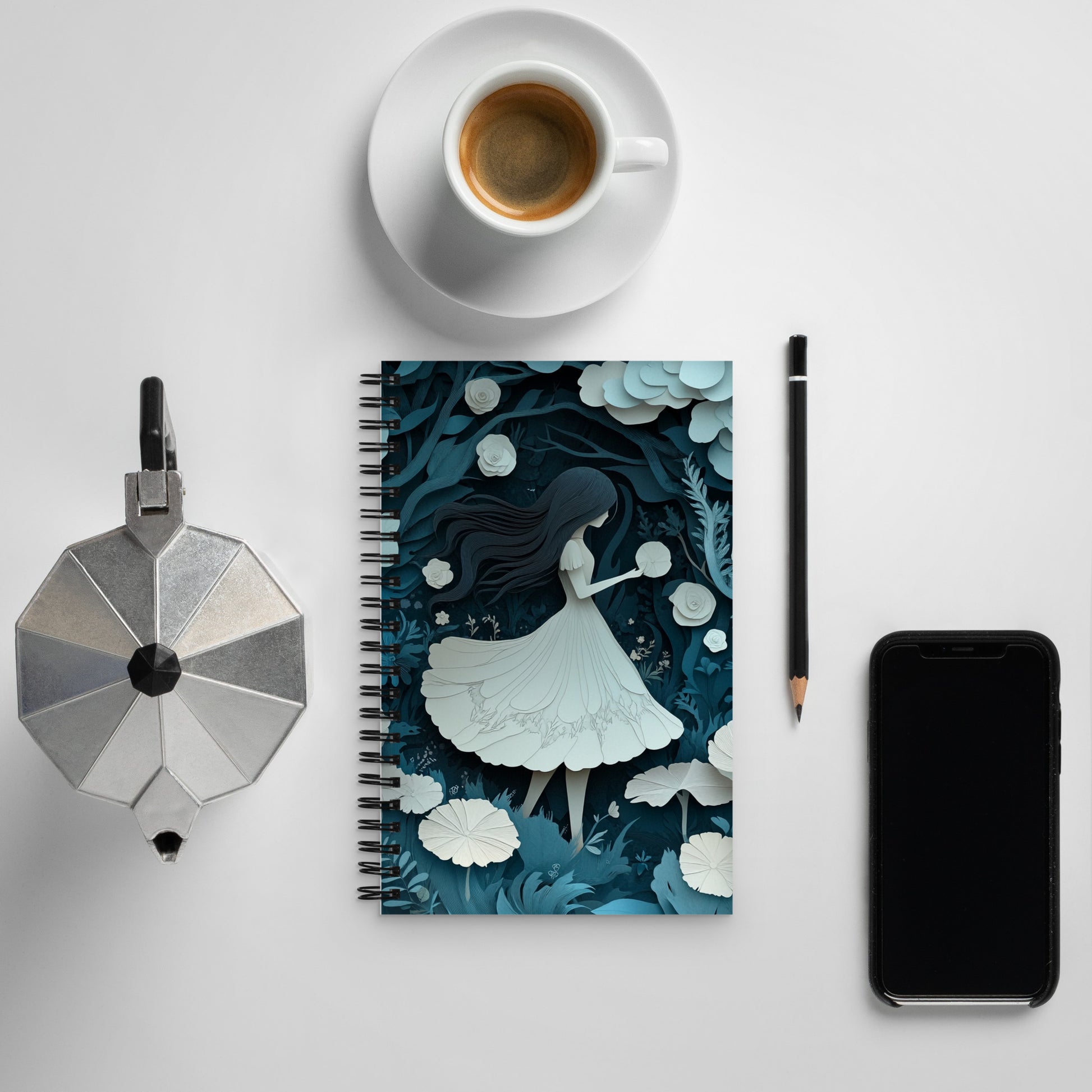 Spiral notebook - Blue Forest Wishstoria Stationery Store