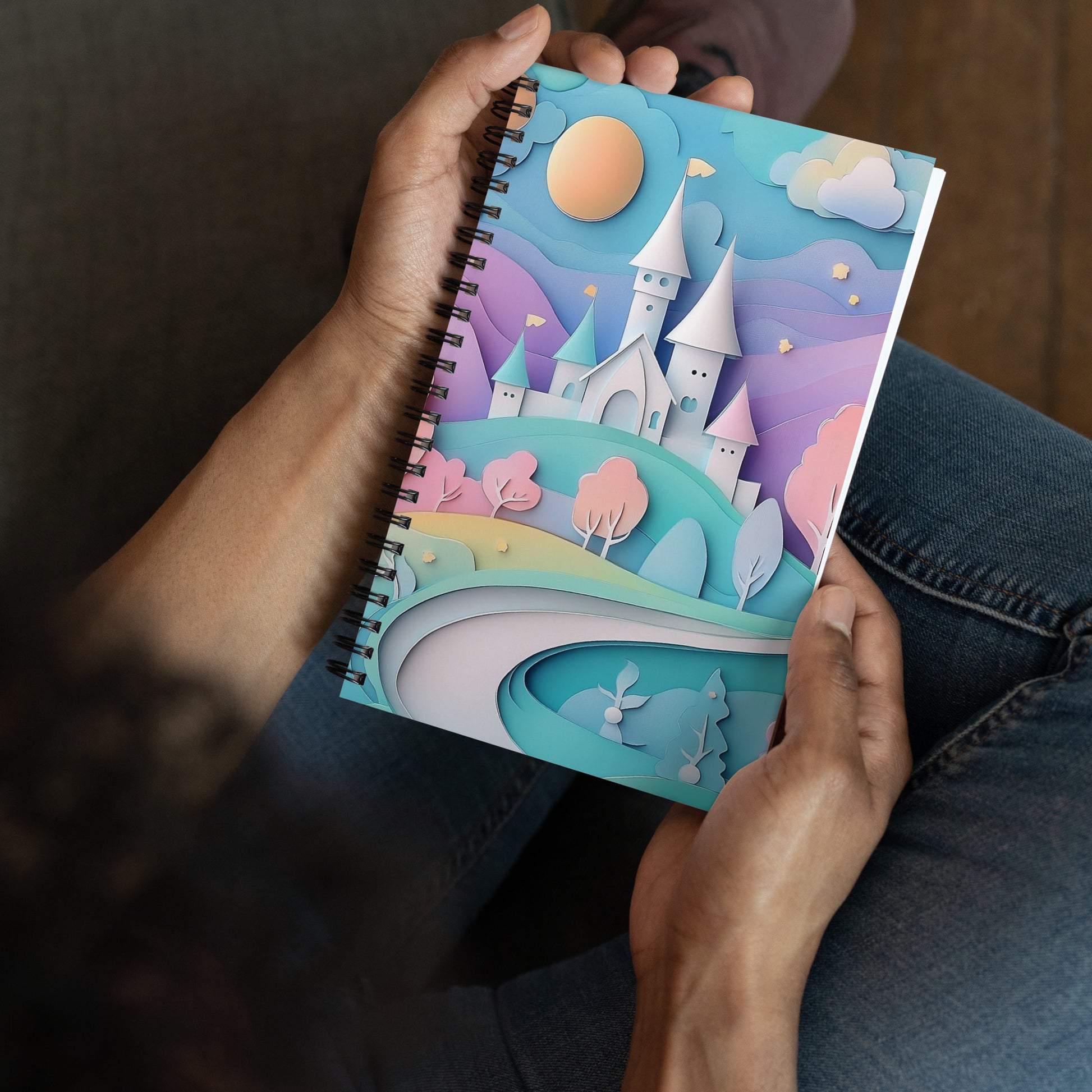 Spiral notebook - Pastel Castle - Wishstoria Stationery