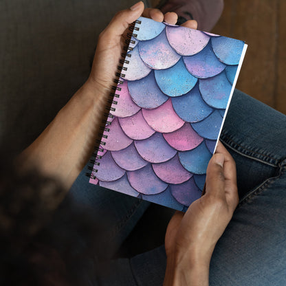 Spiral notebook - Pastel Mermaid's tail - Wishstoria Stationery