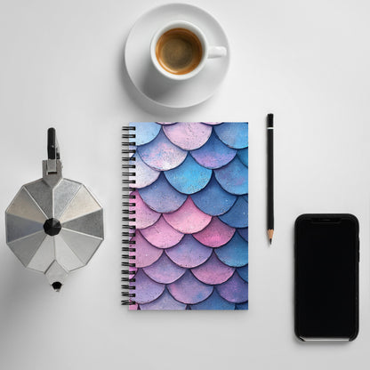 Spiral notebook - Pastel Mermaid's tail - Wishstoria Stationery